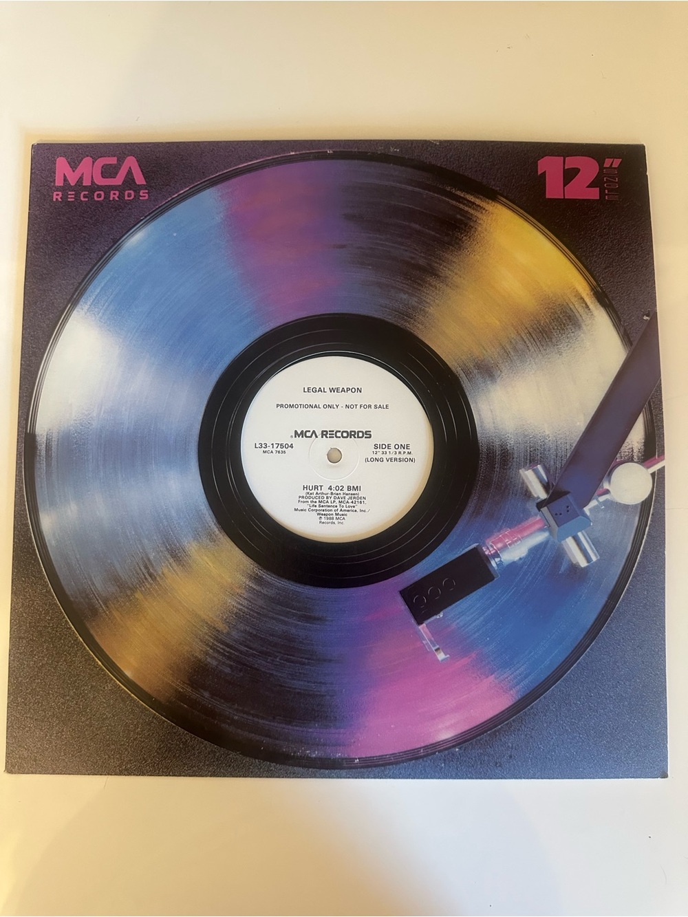 Legal Weapon 12"' Promo Single Original Cover HURT Long Short Version L33-17504
